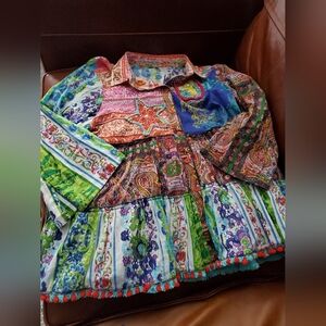 Antica Sartorial by Giacomo Cinque Resortwear Swing Top Large L Boho